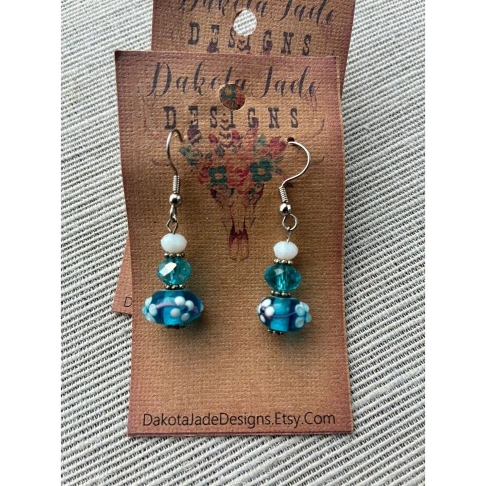 Blue Funky Earrings